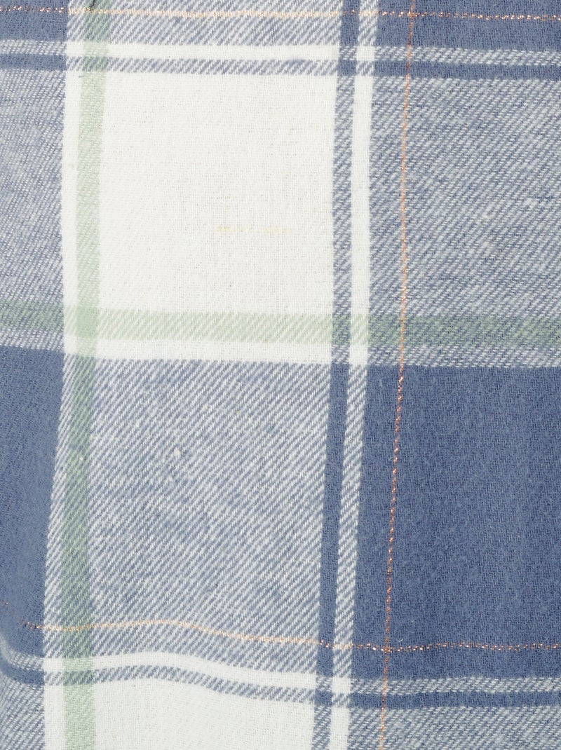 Chemise de nuit flanelle pur coton - Damart Bleu - Kiabi