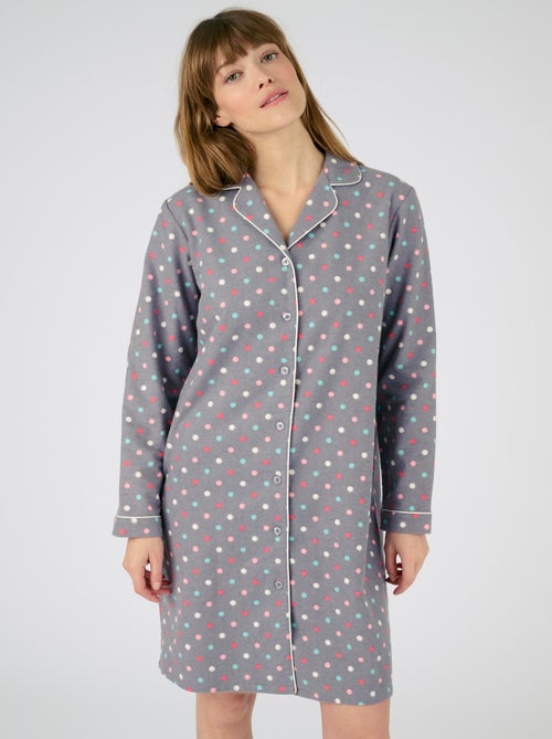 Chemise de nuit flanelle pur coton - Damart - Kiabi
