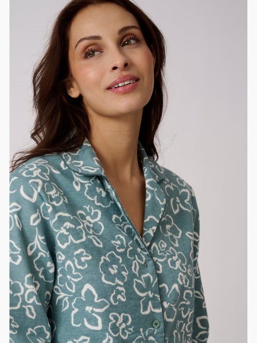 Chemise de nuit flanelle pur coton - Damart - Kiabi