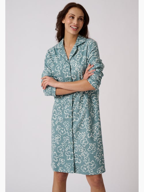 Chemise de nuit flanelle pur coton - Damart - Kiabi