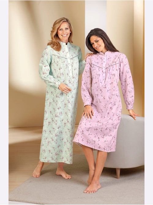 Chemise De Nuit Flanelle Tissée, Grattée à L'intérieur Et à L'extérieur - Taille Standard - Witt - Kiabi