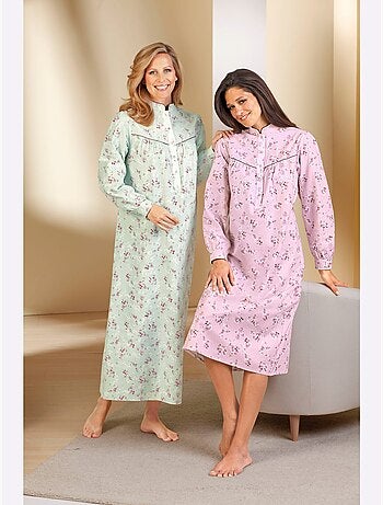Chemise De Nuit Flanelle Tissée, Grattée à L'intérieur Et à L'extérieur - Taille Standard - Witt