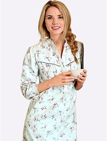 Chemise De Nuit Flanelle Tissée, Grattée à L'intérieur Et à L'extérieur - Taille Standard - Witt