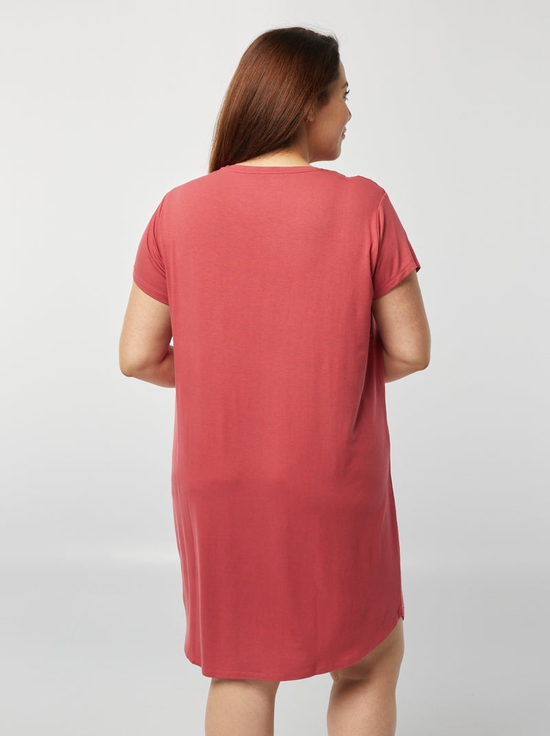 Chemise de nuit fluide Rose - Kiabi