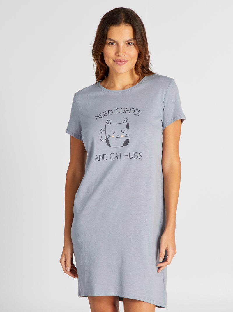 Chemise de nuit Gris - Kiabi