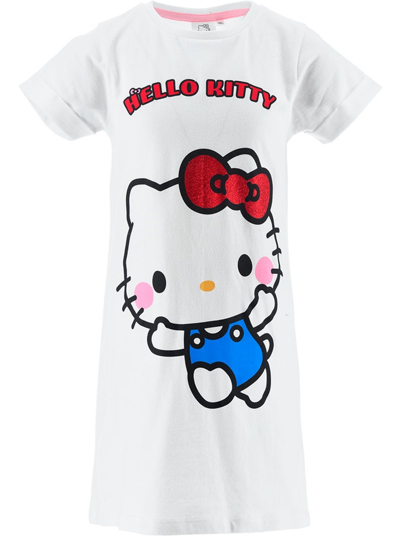 Chemise de Nuit Hello Kitty   | Licence Officielle Blanc - Kiabi