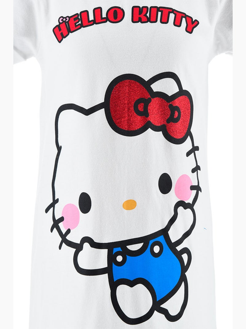 Chemise de Nuit Hello Kitty   | Licence Officielle Blanc - Kiabi