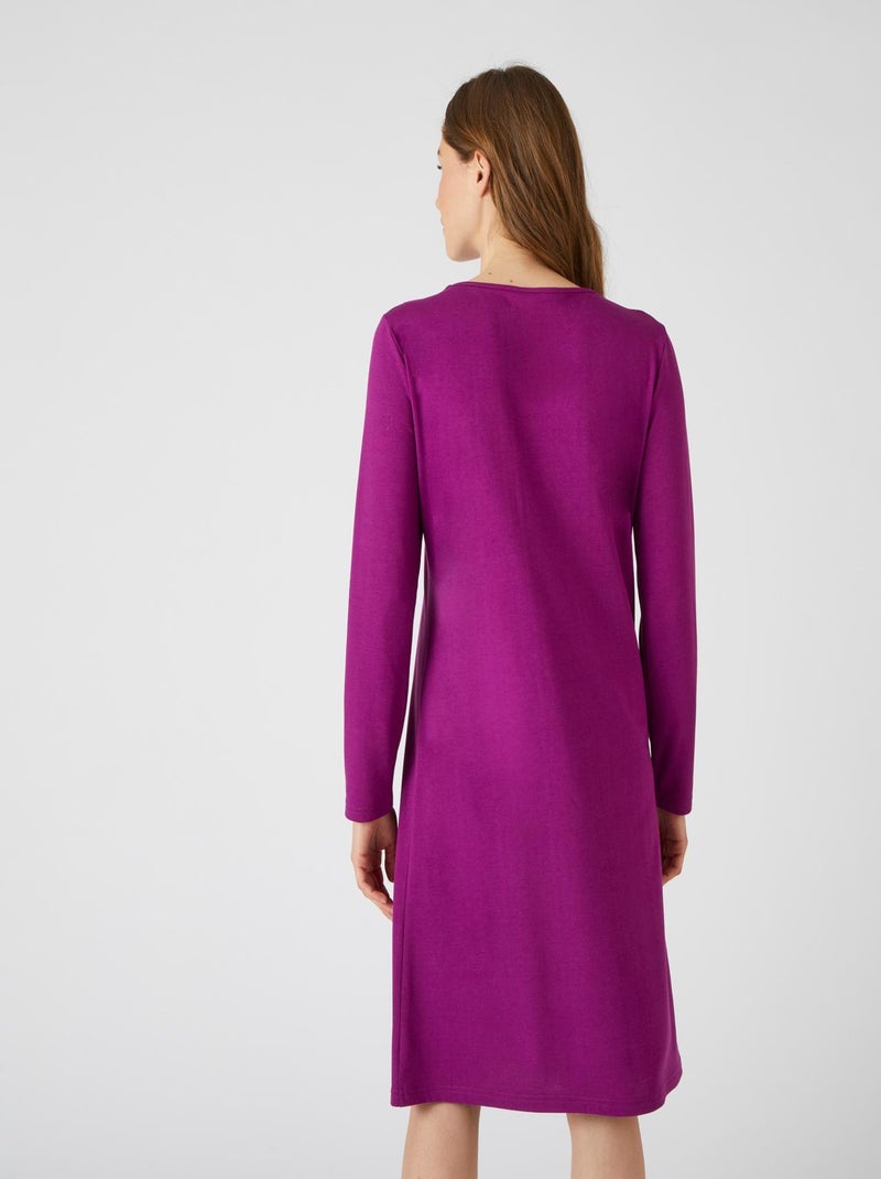 Chemise de nuit imprimé en maille jersey Thermolactyl - Damart Violet foncé - Kiabi