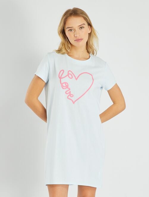 Chemise de nuit imprimé 'love' - Kiabi