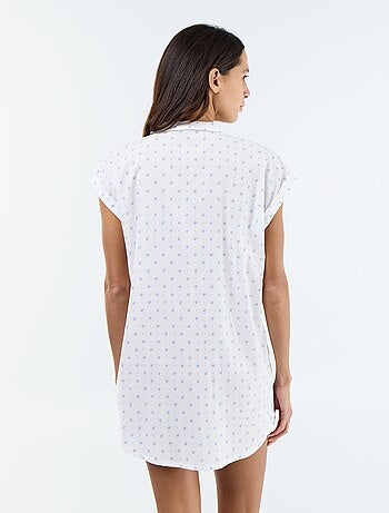 Chemise de nuit imprimée en voile de coton