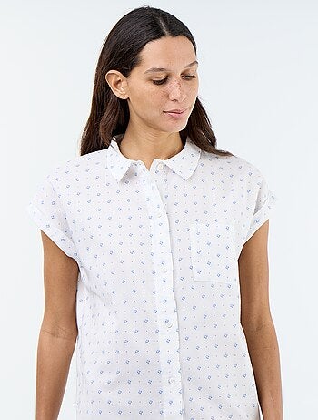 Chemise de nuit imprimée en voile de coton