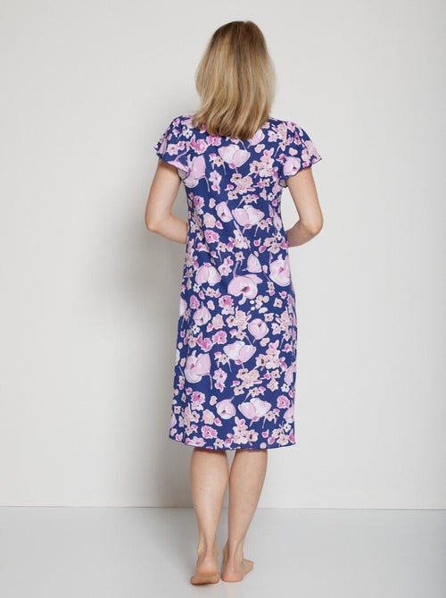 Chemise de nuit imprimée manches courtes - Kiabi