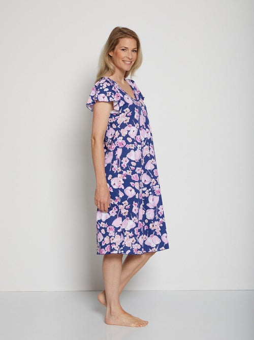 Chemise de nuit imprimée manches courtes - Kiabi