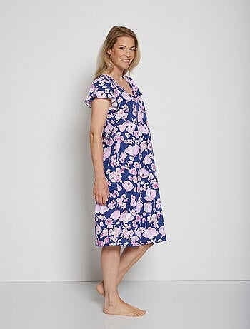 Chemise de nuit imprimée manches courtes