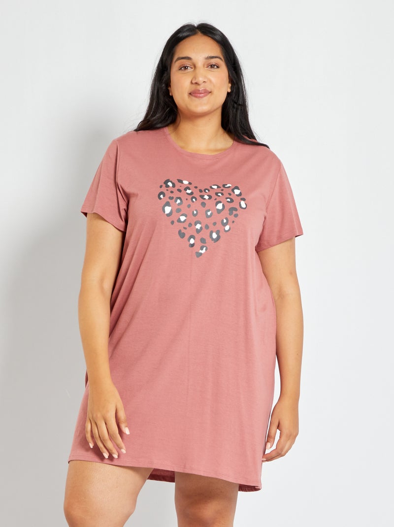 Chemise de nuit imprimée Rose - Kiabi