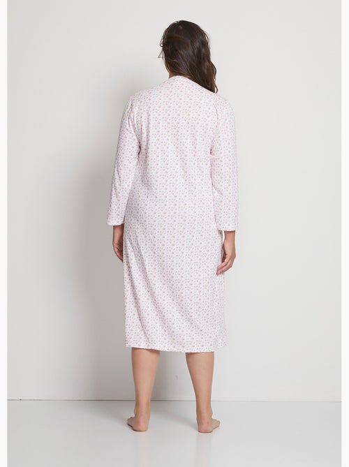 Chemise de nuit interlock boutonnée - Afibel - Kiabi
