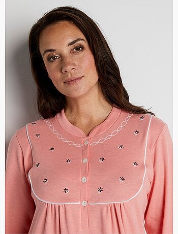 Chemise de nuit interlock boutonnée