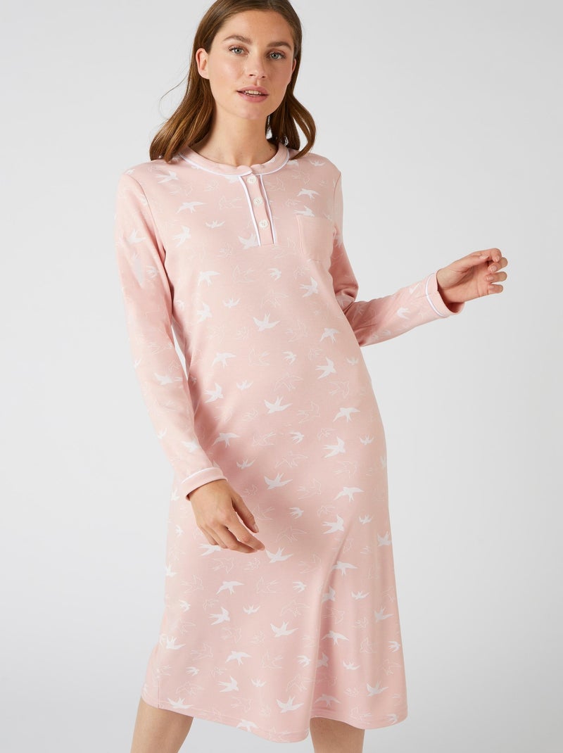 Chemise de nuit  interlock Thermolactyl - Damart Rose - Kiabi