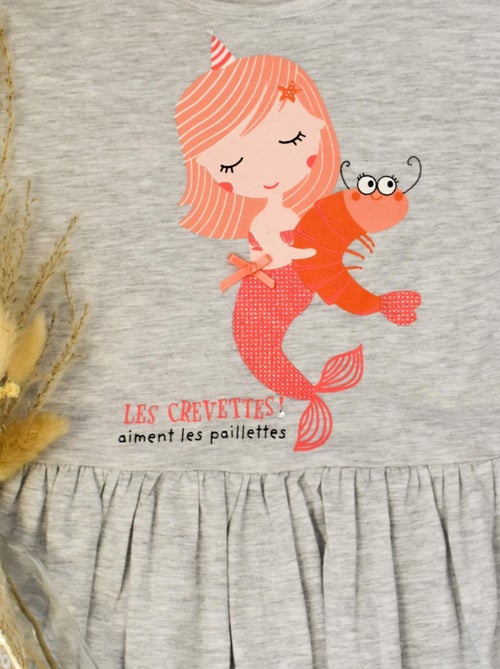 Chemise De Nuit Jersey 'crevette À Paillettes''doo&bo' - Kiabi