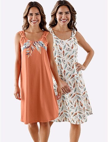 Chemise De Nuit Jersey Fin - Taille Standard - Moda Vilona - Lot de 2