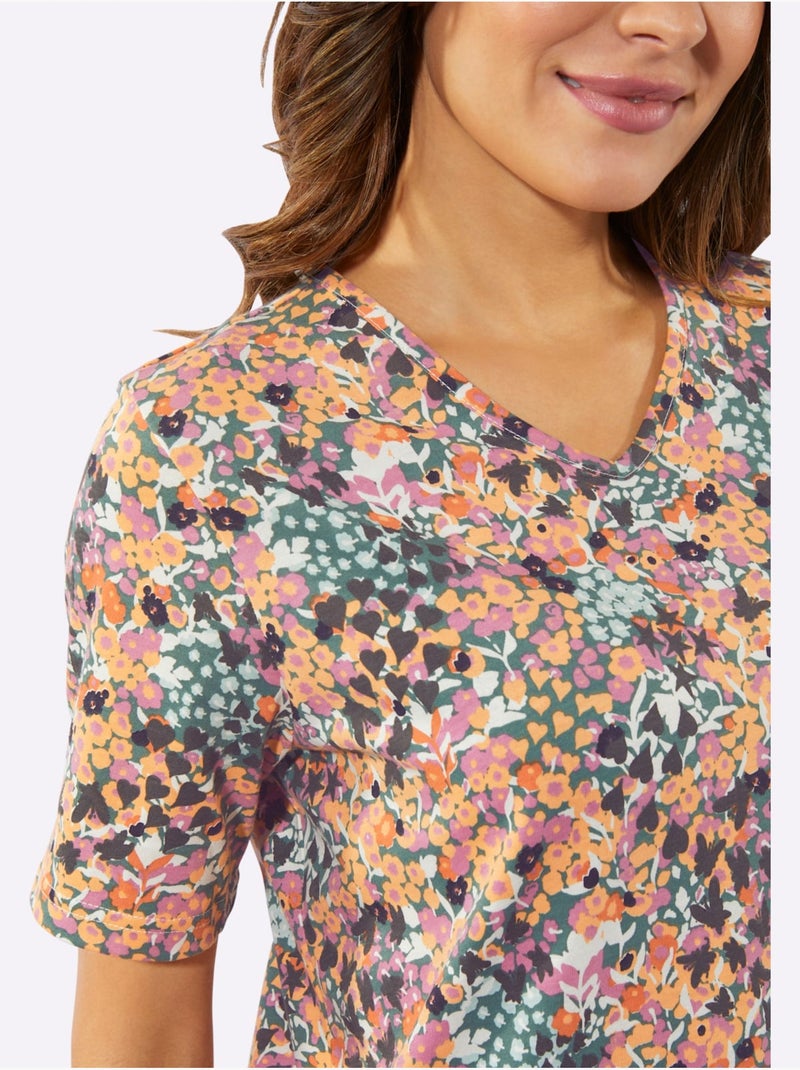 Chemise De Nuit Jersey Fin - Taille Standard - Moda Vilona Abricot - Kiabi