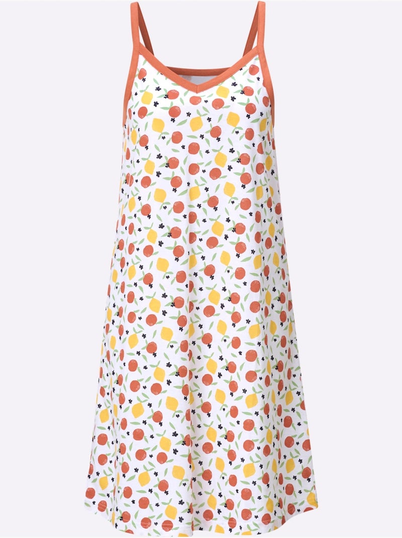 Chemise De Nuit Jersey Fin - Taille Standard - Moda Vilona Blanc - Kiabi