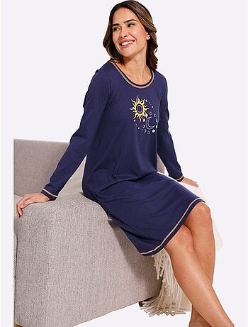 Chemise De Nuit Jersey Fin - Taille Standard - Moda Vilona