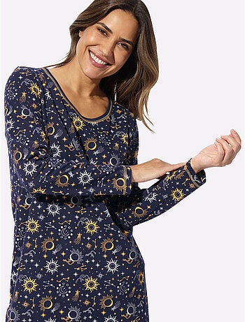 Chemise De Nuit Jersey Fin - Taille Standard - Moda Vilona