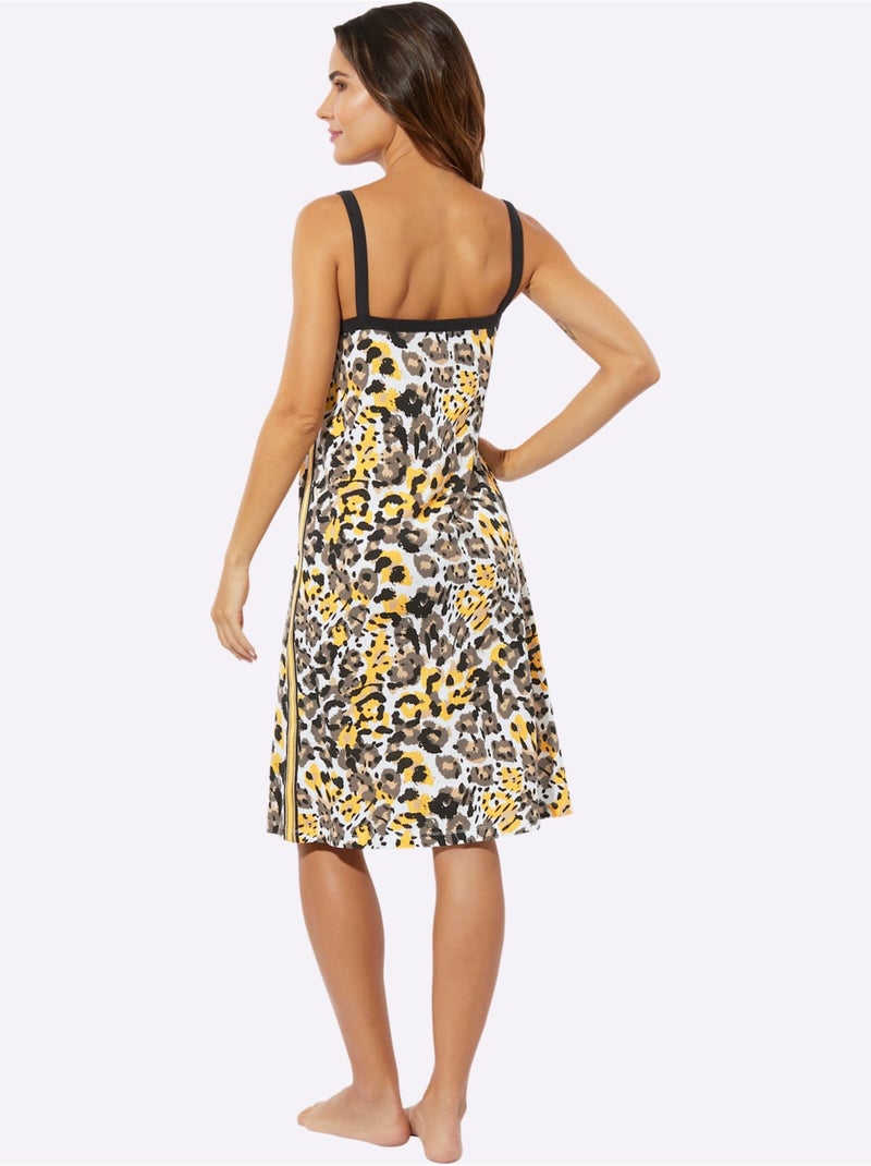 Chemise De Nuit Jersey Fin - Taille Standard - Moda Vilona Ecru - Kiabi