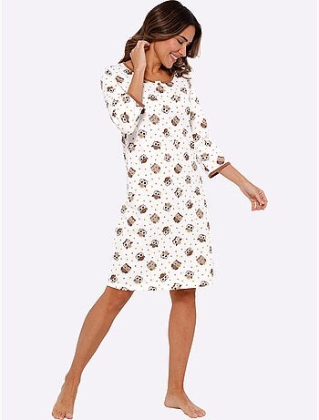 Chemise De Nuit Jersey Fin - Taille Standard - Moda Vilona