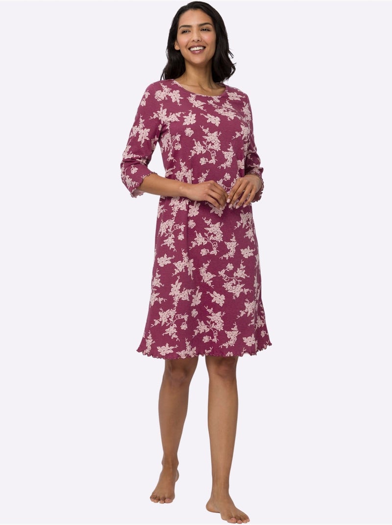 Chemise de nuit jersey fin - taille standard - moda vilona Mauve - Kiabi