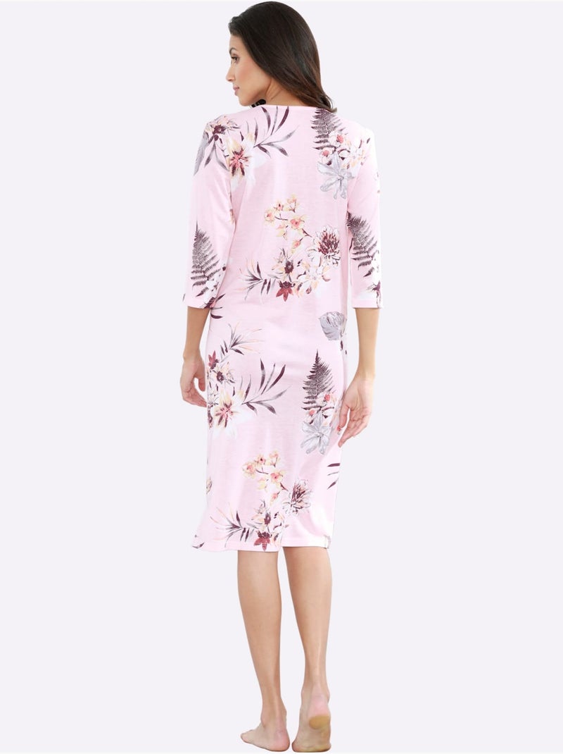 Chemise De Nuit Jersey Fin - Taille Standard - Moda Vilona Rose clair - Kiabi