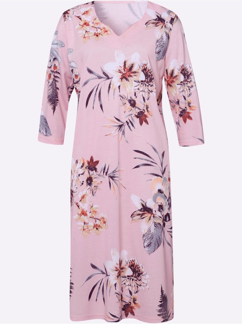Chemise De Nuit Jersey Fin - Taille Standard - Moda Vilona Rose clair - Kiabi