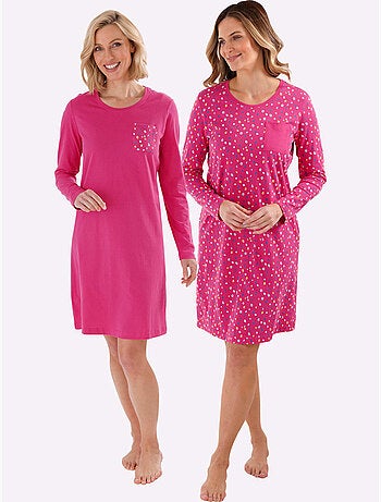 Chemise De Nuit Jersey Fin - Taille Standard - Witt - Lot de 2