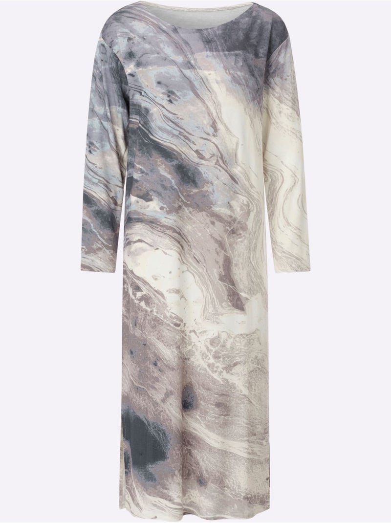 Chemise De Nuit Jersey Fin - Taille Standard - Witt Blanc Bleu - Kiabi