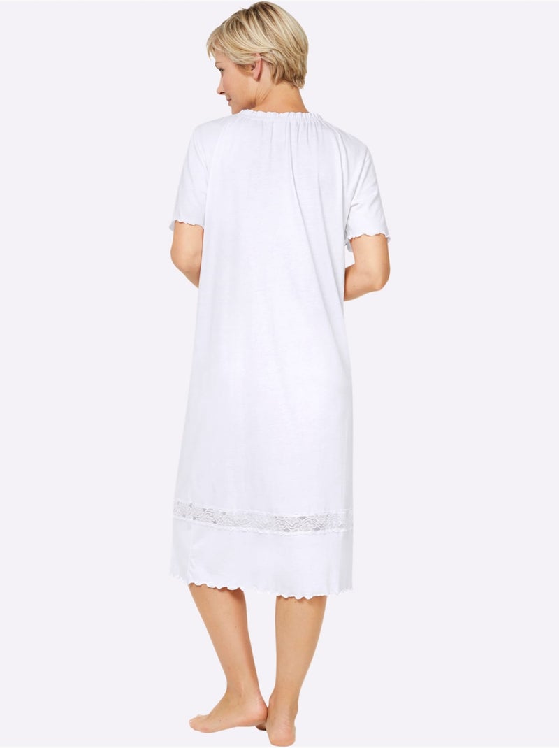 Chemise De Nuit Jersey Fin - Taille Standard - Witt Blanc - Kiabi