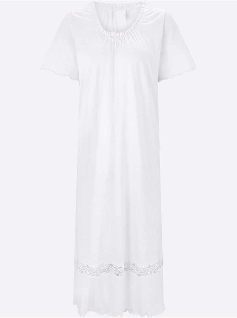 Chemise De Nuit Jersey Fin - Taille Standard - Witt Blanc - Kiabi