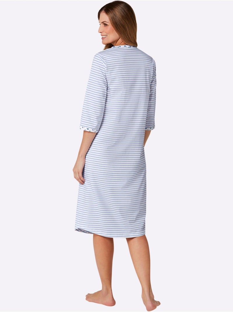 Chemise de nuit jersey fin - taille standard - witt Bleu ciel - Kiabi