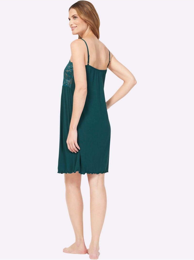 Chemise De Nuit Jersey Fin - Taille Standard - Witt Bleu pétrole - Kiabi