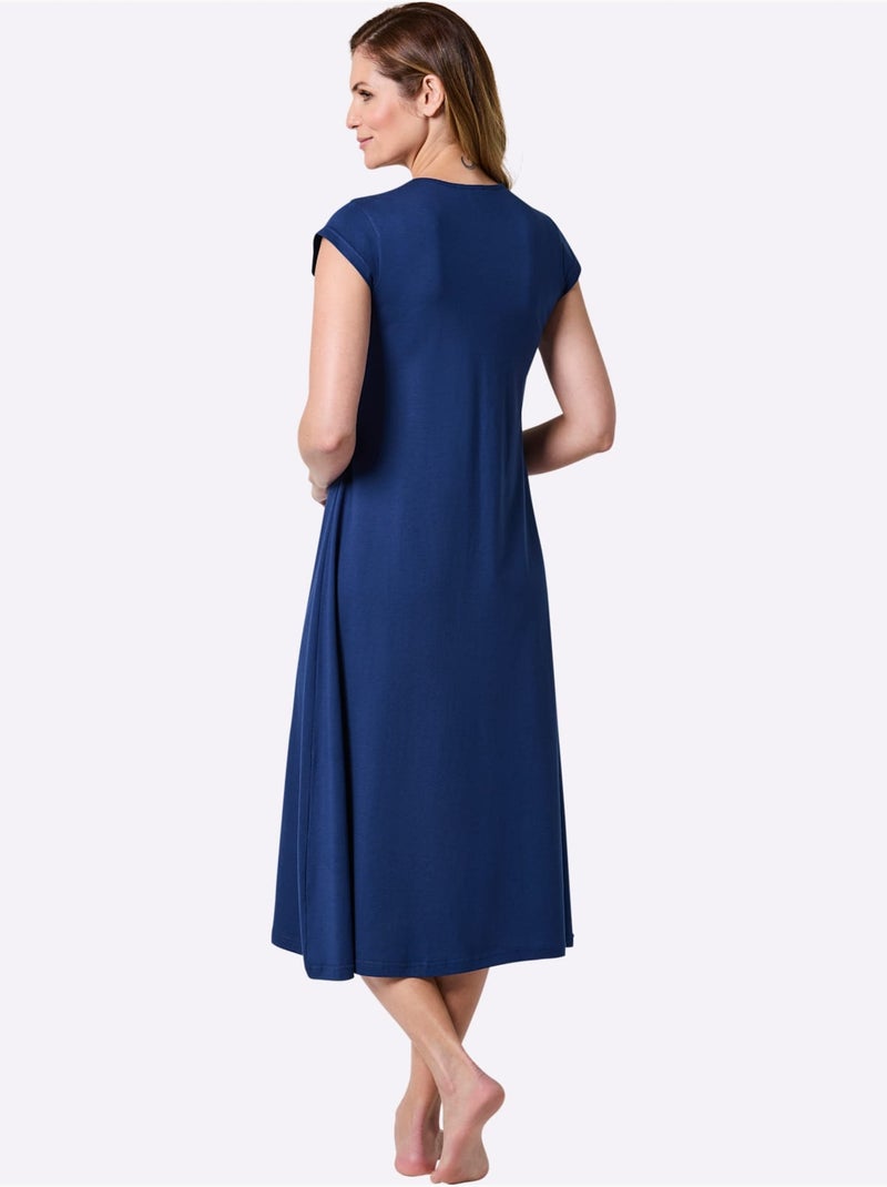 Chemise De Nuit Jersey Fin - Taille Standard - Witt Bleu roi - Kiabi