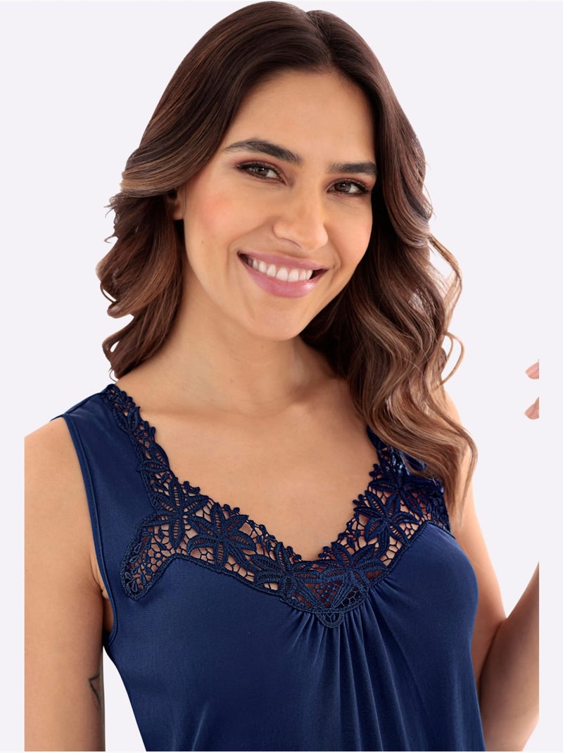 Chemise De Nuit Jersey Fin - Taille Standard - Witt Bleu roi - Kiabi