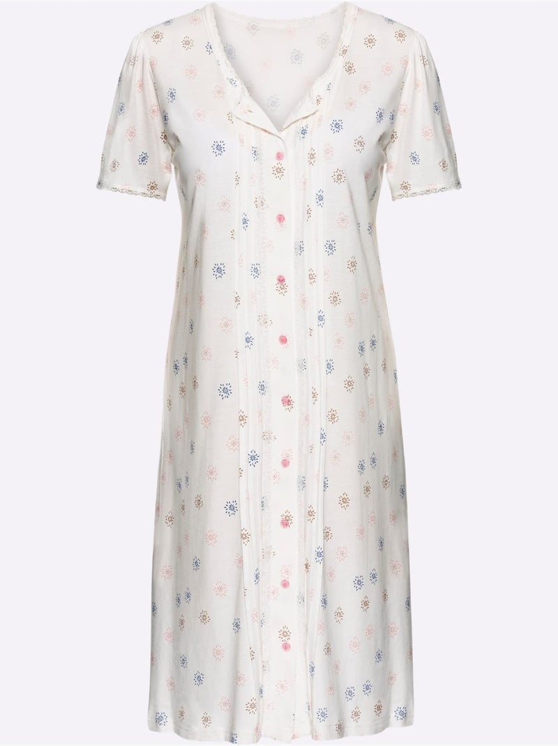 Chemise De Nuit Jersey Fin - Taille Standard - Witt Ecru - Kiabi