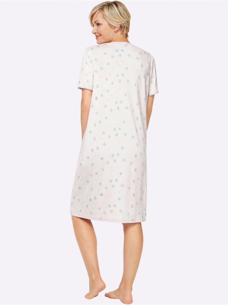 Chemise De Nuit Jersey Fin - Taille Standard - Witt Ecru - Kiabi
