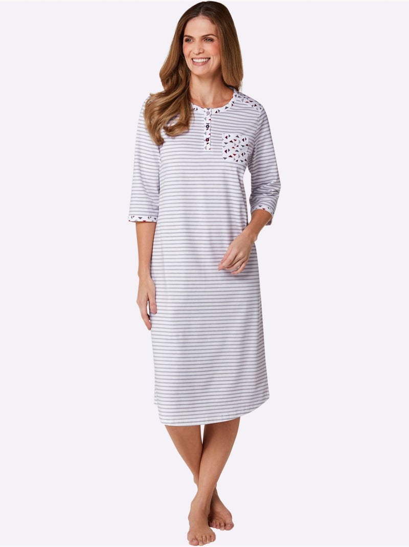 Chemise de nuit jersey fin - taille standard - witt Gris - Kiabi
