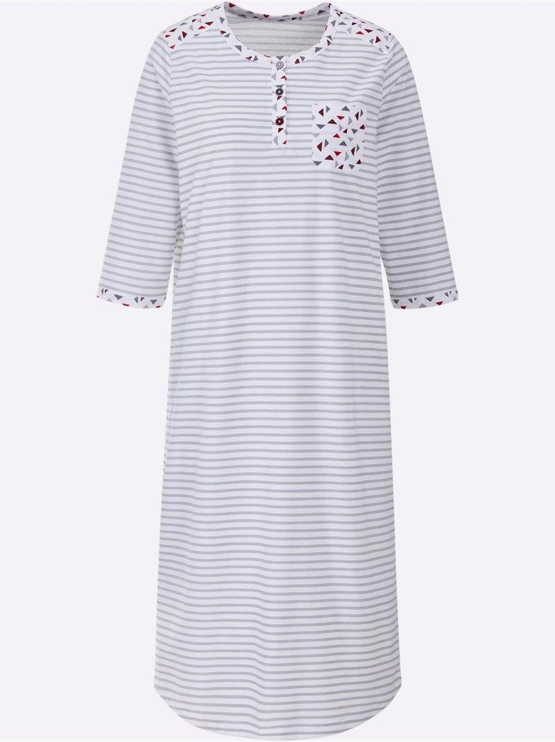 Chemise de nuit jersey fin - taille standard - witt Gris - Kiabi