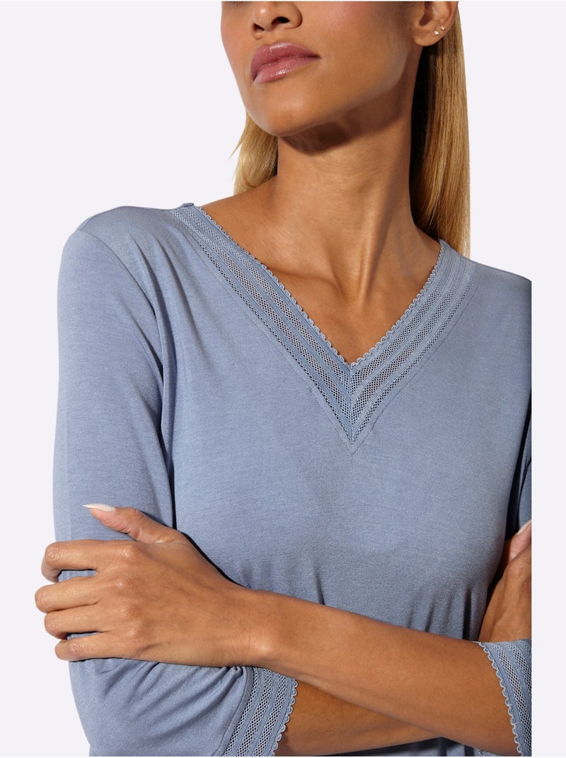 Chemise De Nuit Jersey Fin - Taille Standard - Witt Gris tourterelle - Kiabi