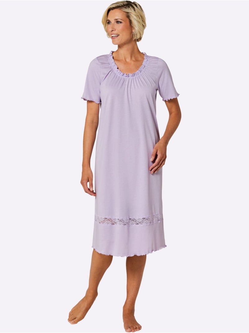 Chemise De Nuit Jersey Fin - Taille Standard - Witt Parme - Kiabi