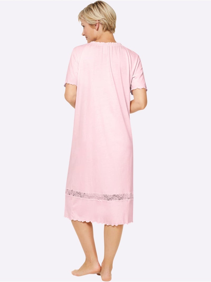 Chemise De Nuit Jersey Fin - Taille Standard - Witt Rose clair - Kiabi