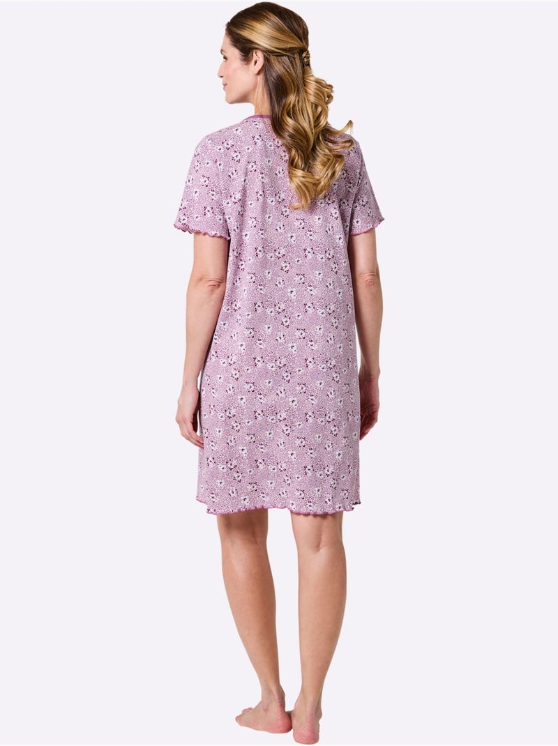 Chemise De Nuit Jersey Fin - Taille Standard - Witt Rose clair - Kiabi