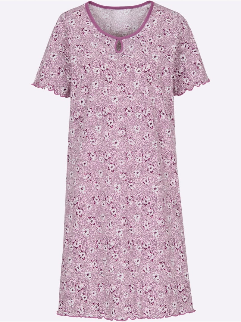 Chemise De Nuit Jersey Fin - Taille Standard - Witt Rose clair - Kiabi